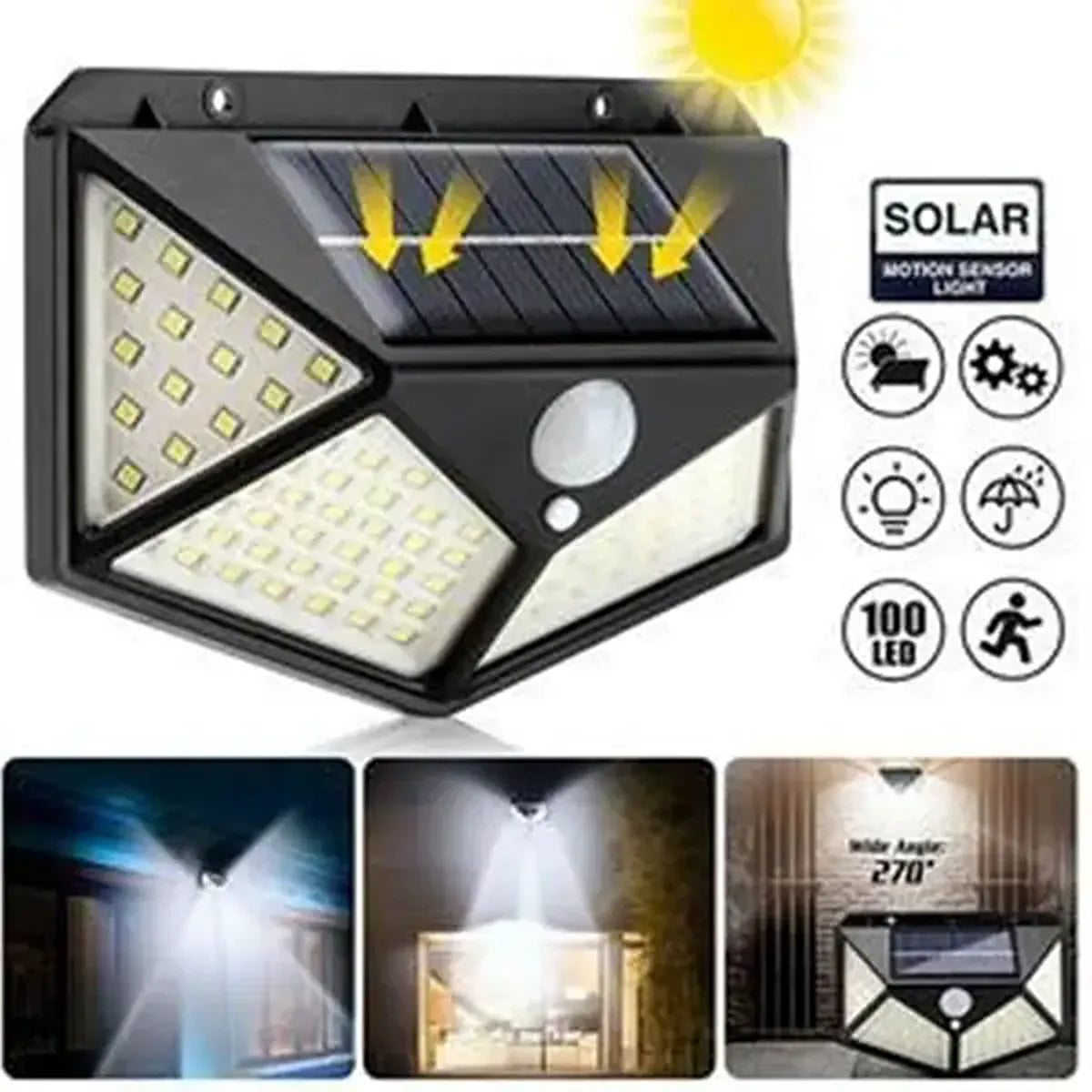 100 LED Solar Lamp