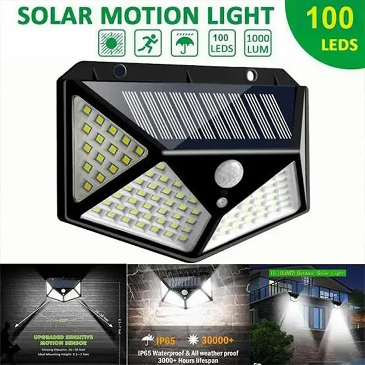 100 LED Solar Lamp