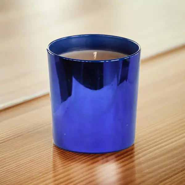 Blue Glass Jar Candle