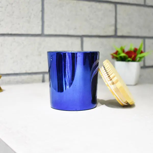 Blue Glass Jar Candle