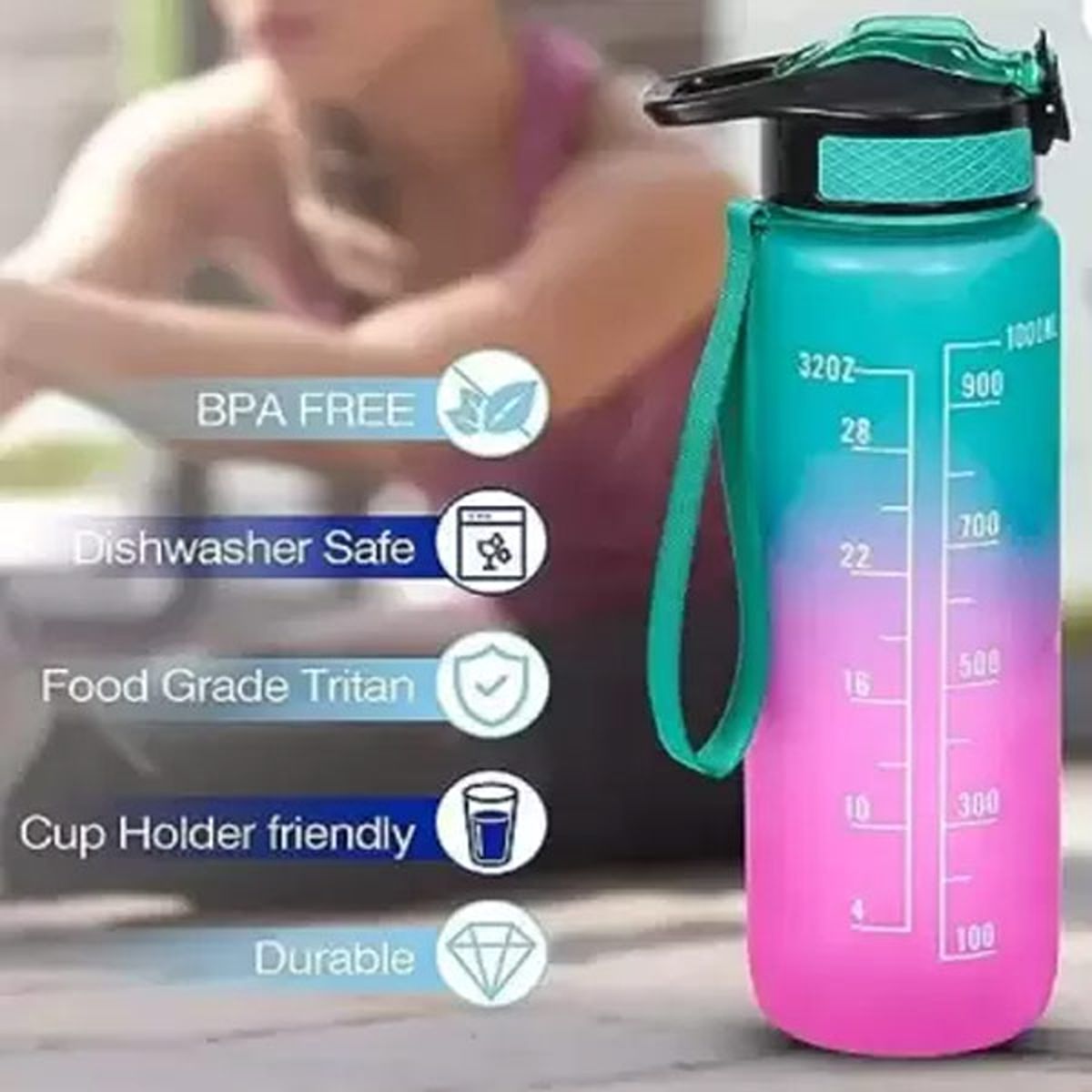 Gym Multicolor Water Bottle