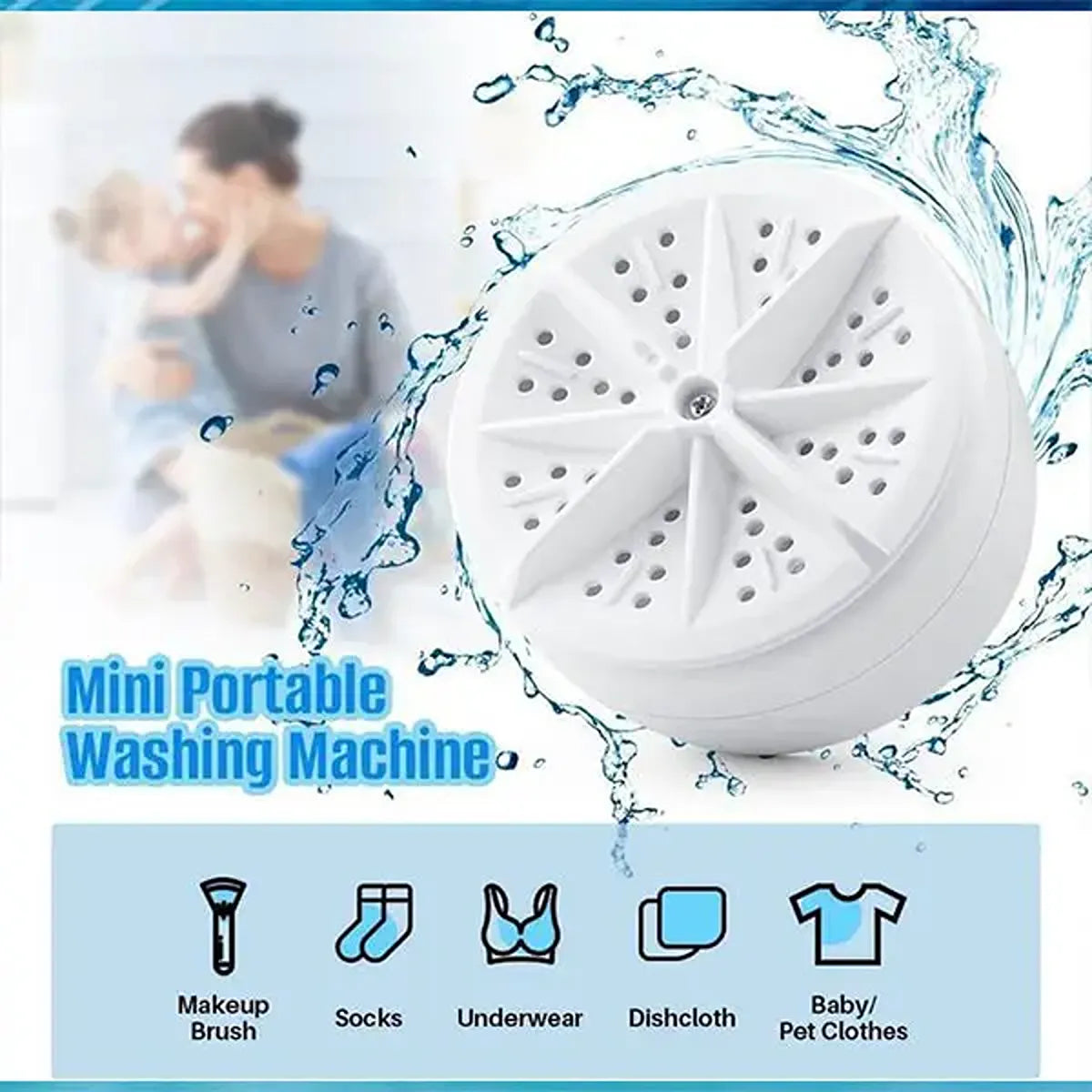 Mini USB Turbine Washing Machine