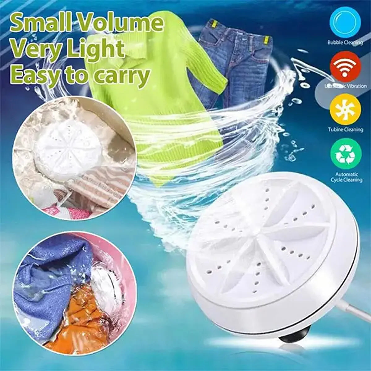 Mini USB Turbine Washing Machine